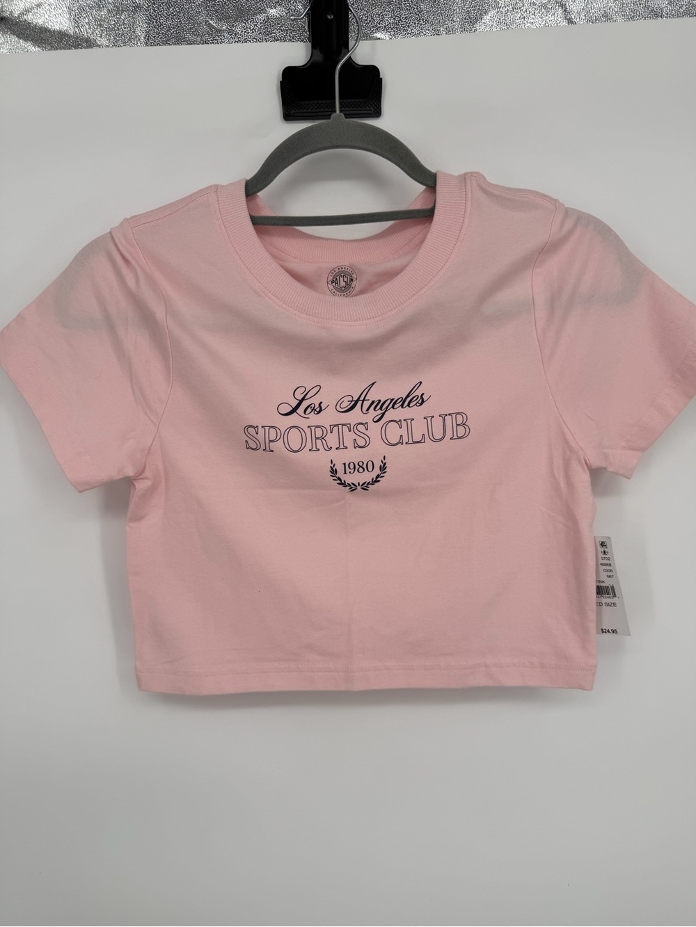 PacSun Pink 'Los Angeles Sports Club' Cropped Tee
